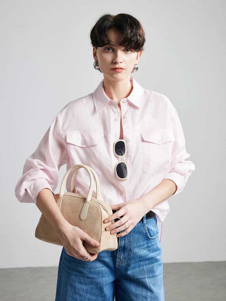 100% Premium Ramie Women's Loose Shirt