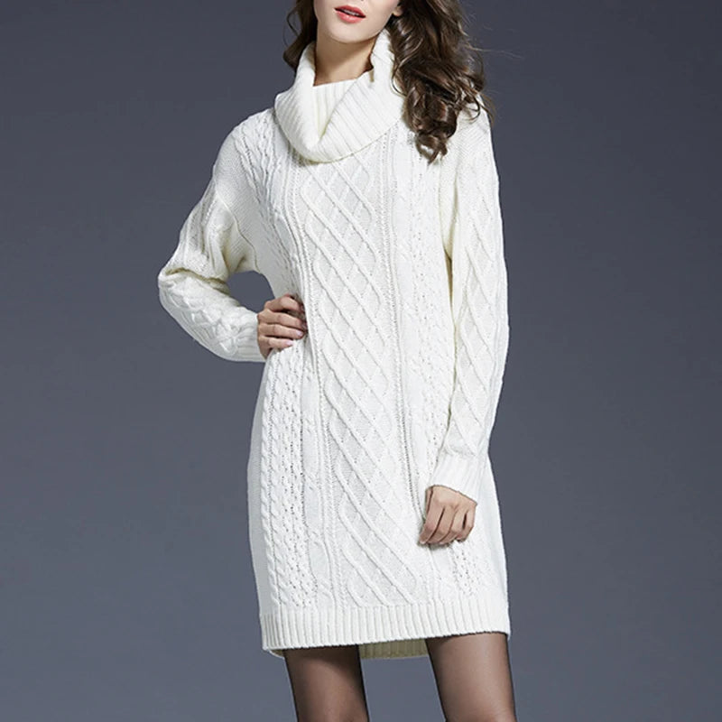 Plus Size Stylish Warm Women's Midi Sweater