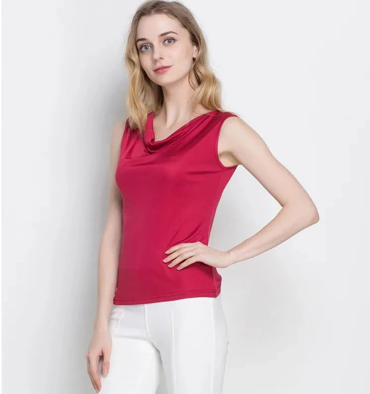 Pure Mulberry Silk Cowl Neckline Top
