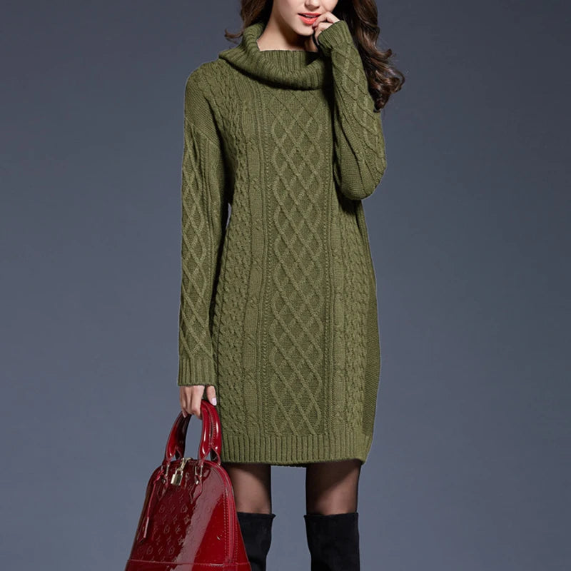 Plus Size Stylish Warm Women's Midi Sweater