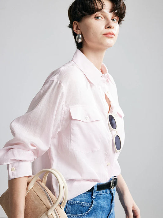 100% Premium Ramie Women's Loose Shirt