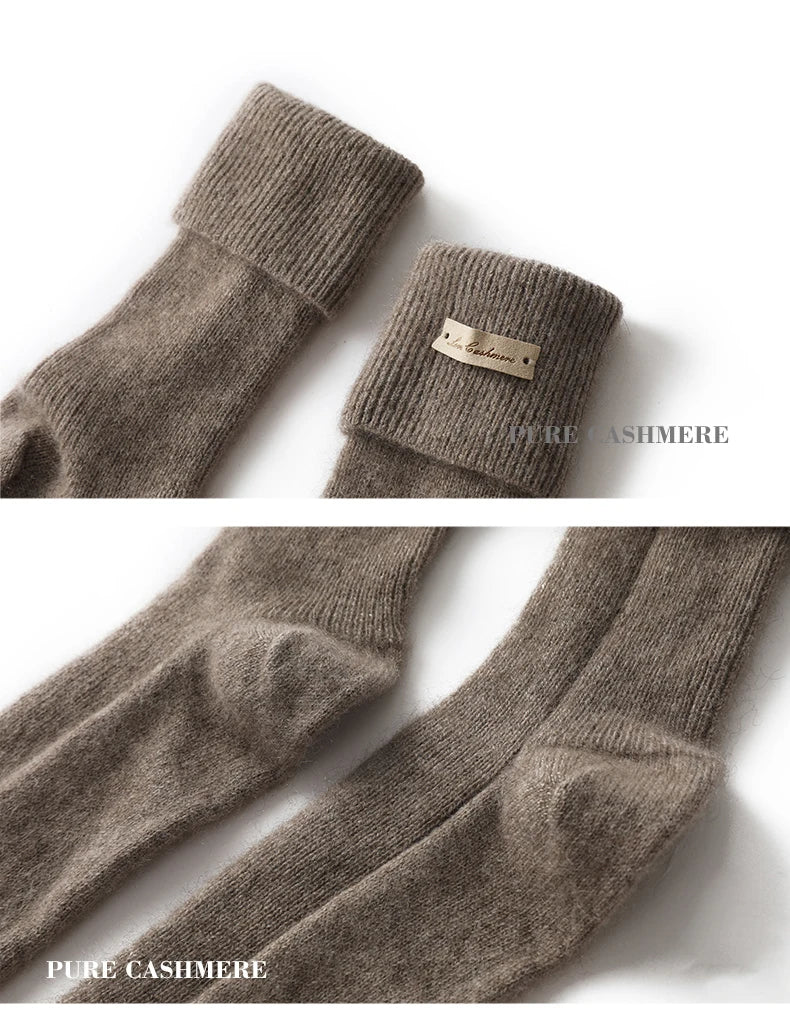 100% Pure Cashmere Luxurious Non-Slip Lounge Socks For Women