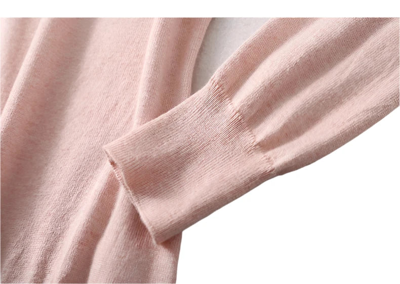 Pure Silk and Cashmere Blend Classic Women's Sweater