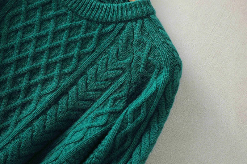 100% Premium Australian Merino Wool Diamond Knit Crew Neck Sweater