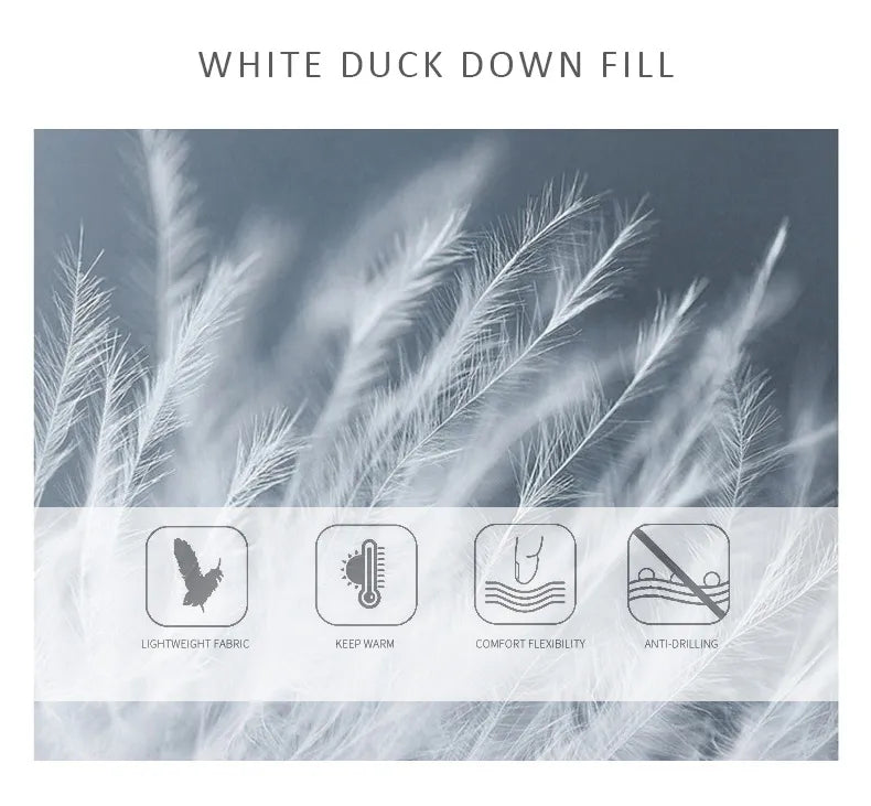 Premium White Duck Down Warm Oversize Hooded Parka