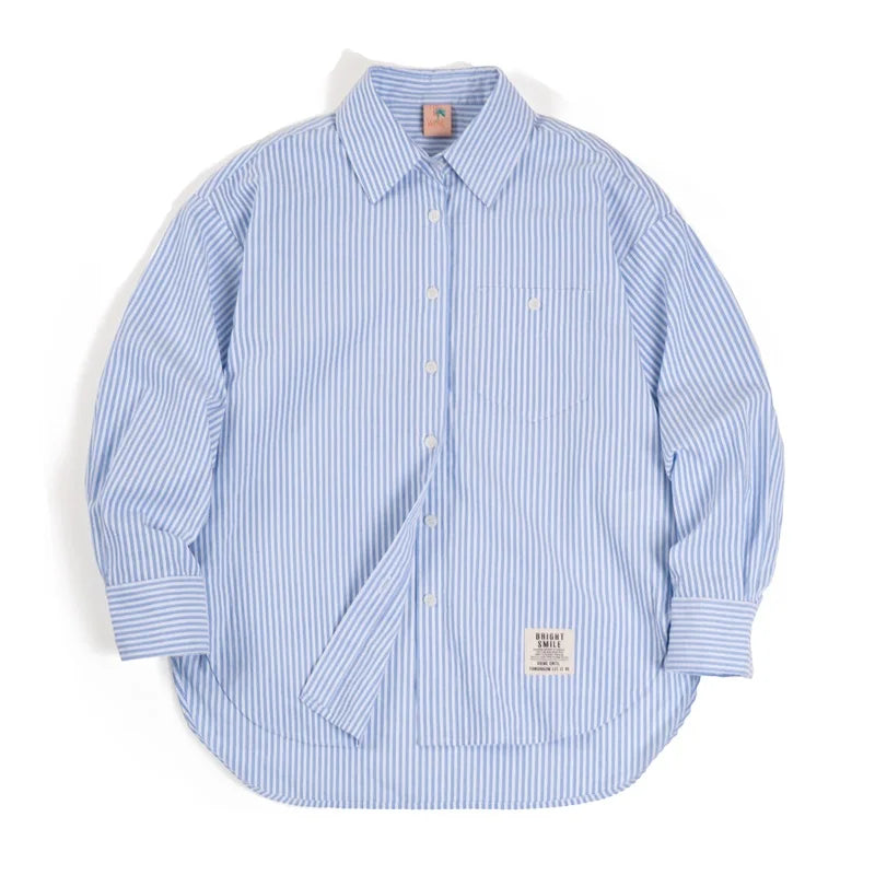 100% Cotton Classic Blue & White Striped Summer Shirt and Shorts Set
