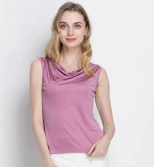 Pure Mulberry Silk Cowl Neckline Top