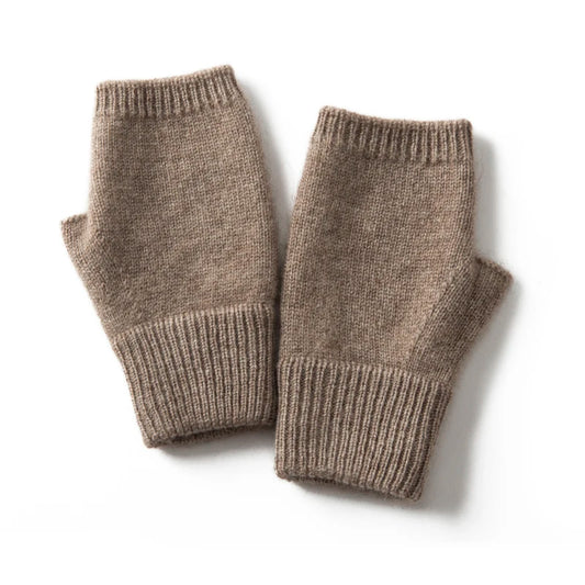 100% Premium Goat Cashmere Handmade Fingerless Gloves