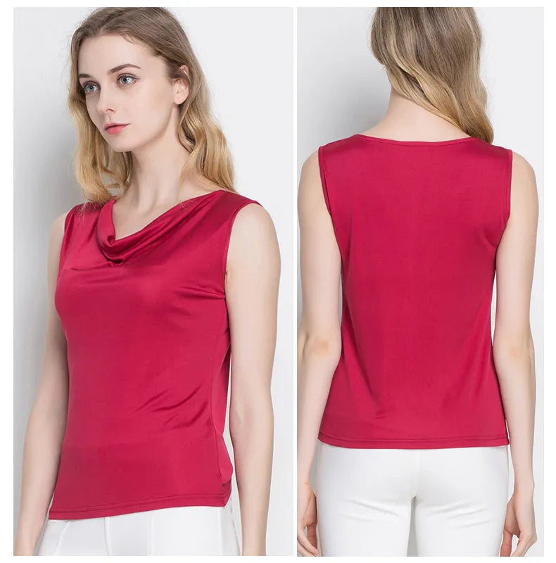 Pure Mulberry Silk Cowl Neckline Top