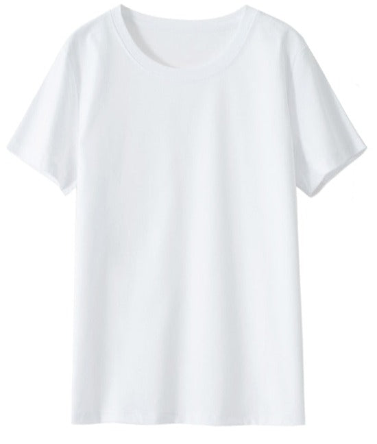 100% Premium Mercerized Cotton Crew Neck Women T-shirt