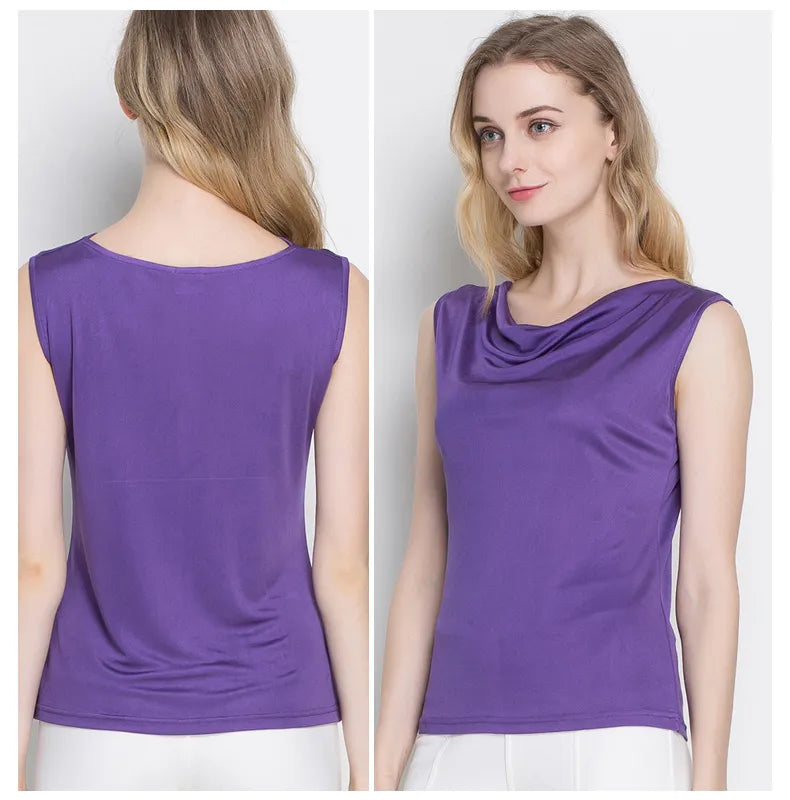 Pure Mulberry Silk Cowl Neckline Top