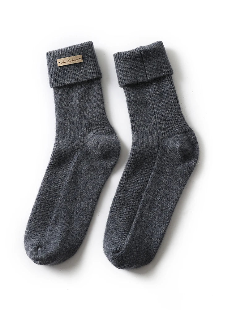 100% Pure Cashmere Luxurious Non-Slip Lounge Socks For Women