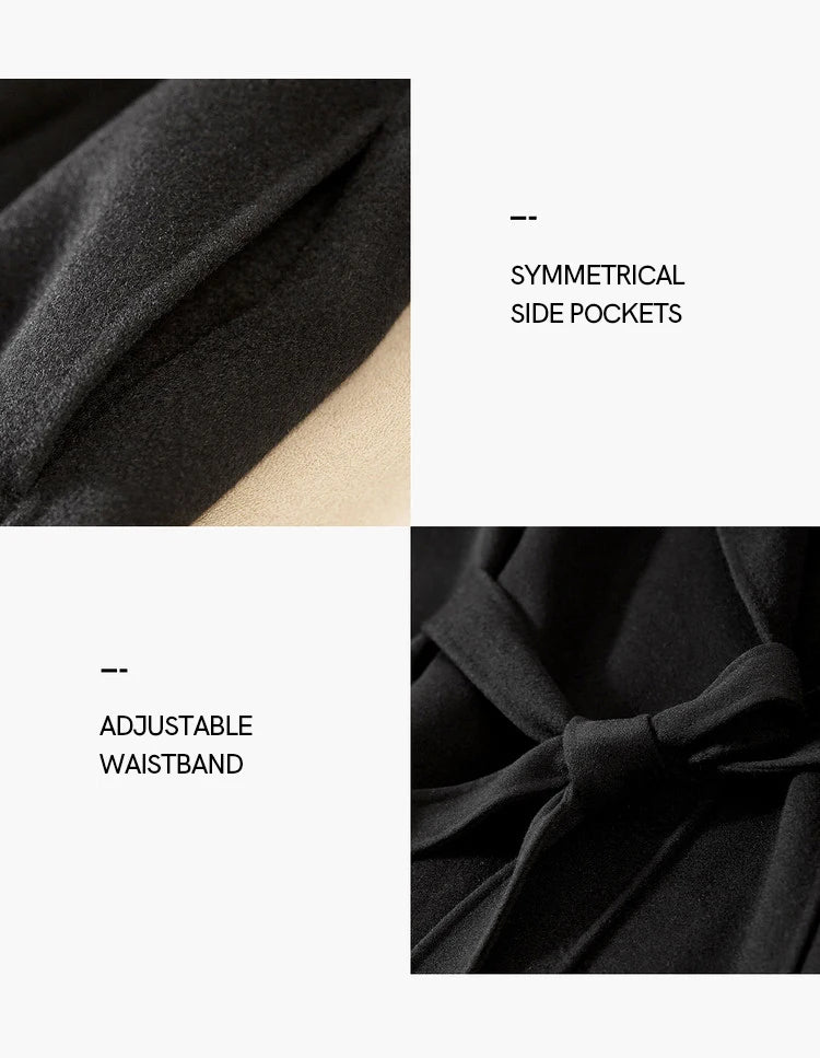 100% Wool Handmade Notched Lapels Elegant Women's Long Coat