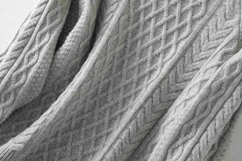 100% Premium Australian Merino Wool Diamond Knit Crew Neck Sweater