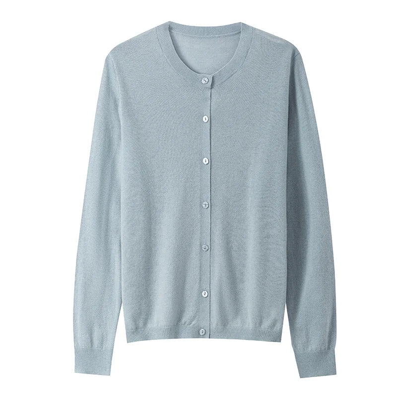 100% Premium Sheep Wool Lightweight Cardigan For Women