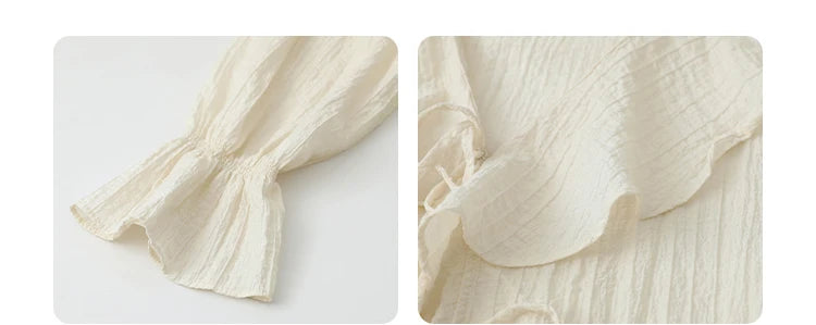 Stylish Ruffled Edged V-Neck Women's Summer Shirt
