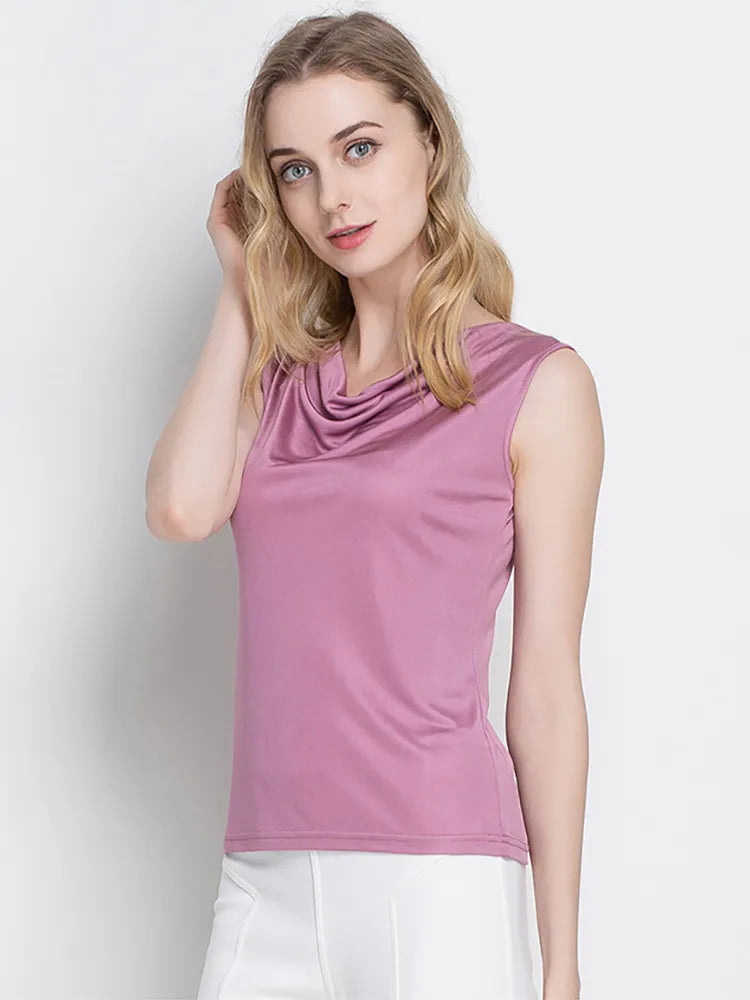 Pure Mulberry Silk Cowl Neckline Top