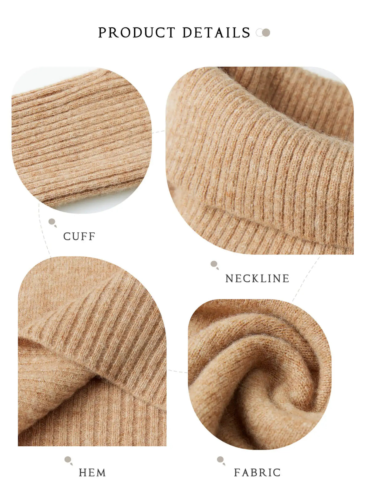 100% Australian Merino Wool Half Ribbed Stylish Warm Sweater