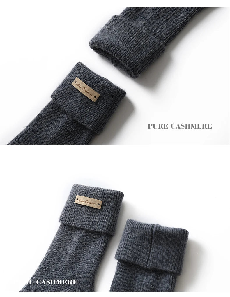 100% Pure Cashmere Luxurious Non-Slip Lounge Socks For Women