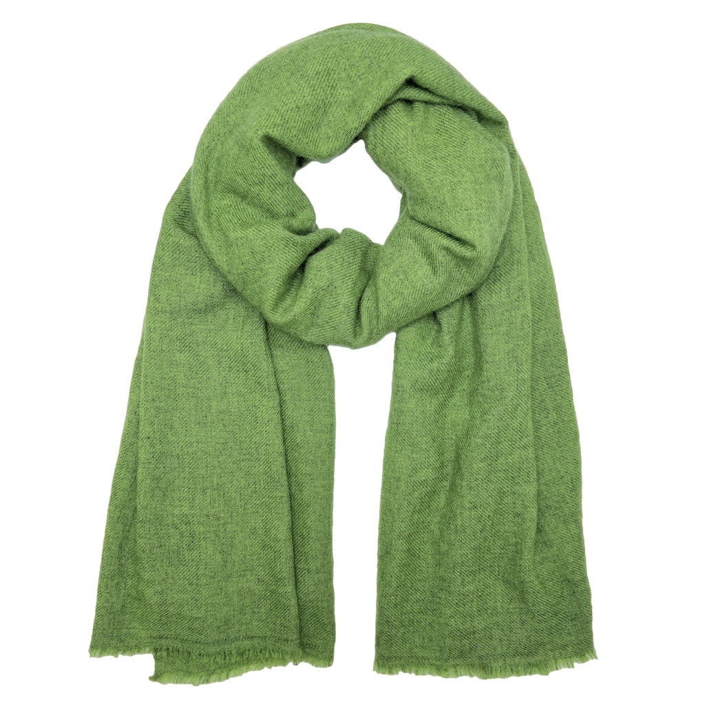 100% Premium Himalayan Goat Cashmere Unique Hand Knitted Unisex Scarf - Emerald