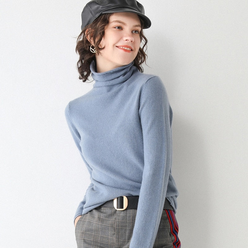 100 % Pure Wool High-Necked Sweater