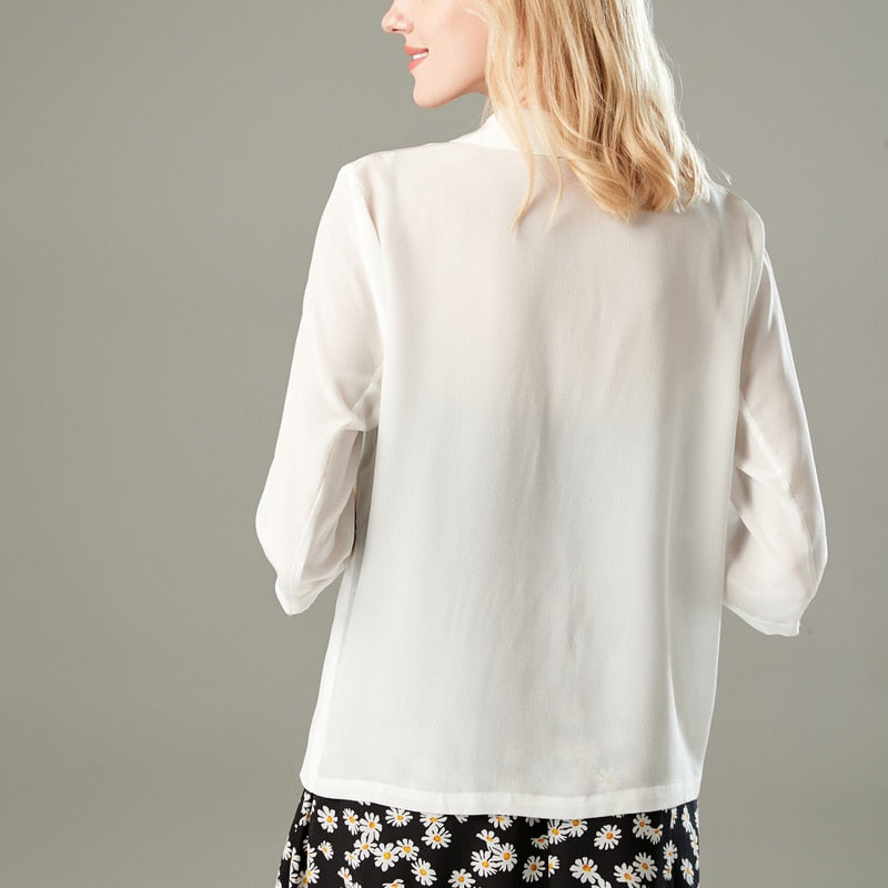 100% Mulberry Silk Solid Women Blazer