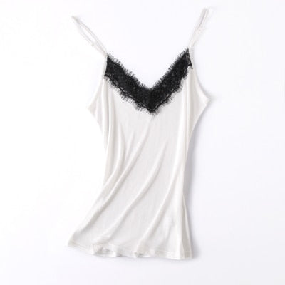 Premium Silk-Viscose Blend Lace Camisole