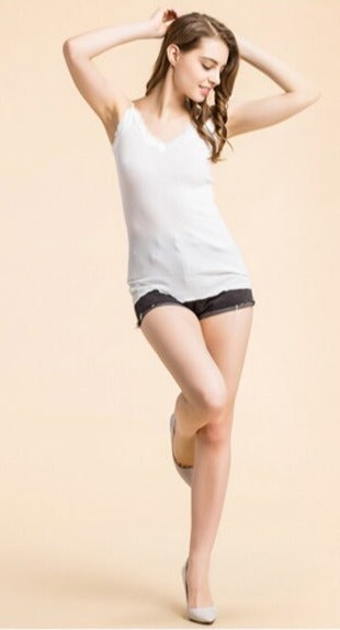 Pure Silk Cotton Blend Lace Camisole