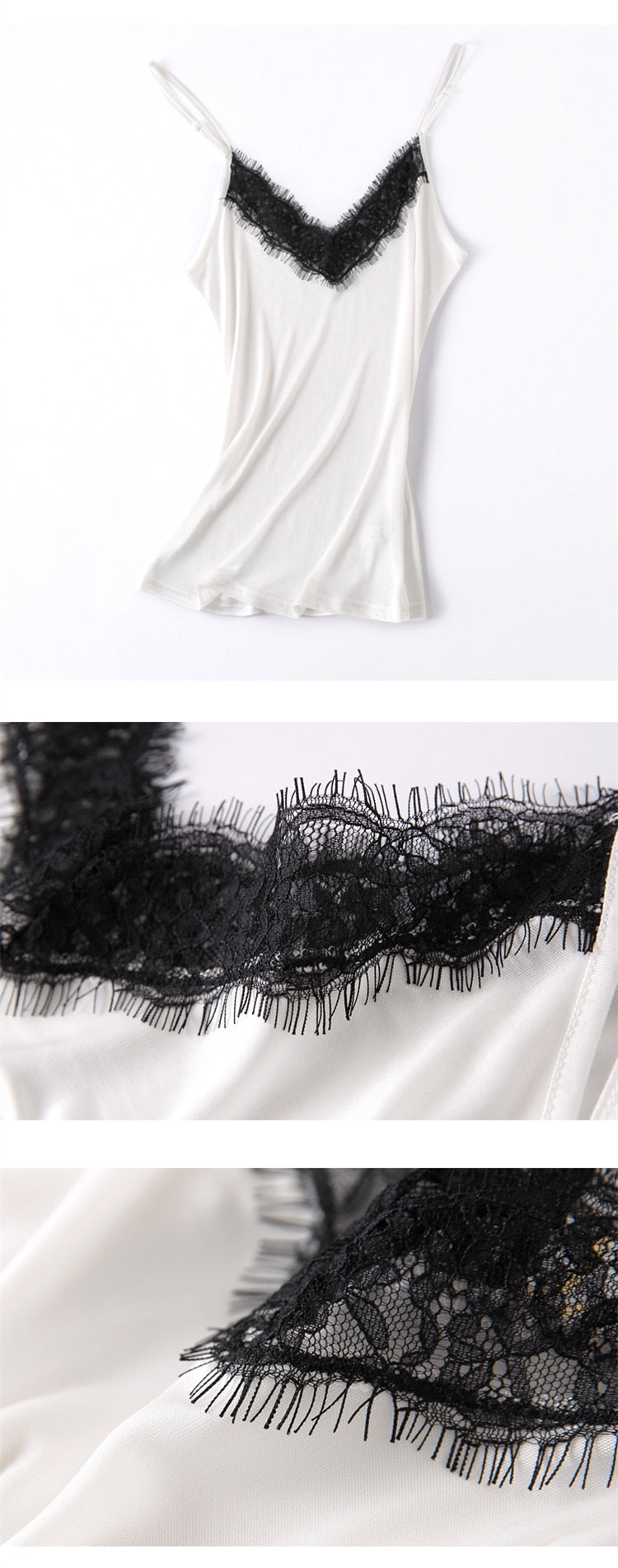 Premium Silk-Viscose Blend Lace Camisole