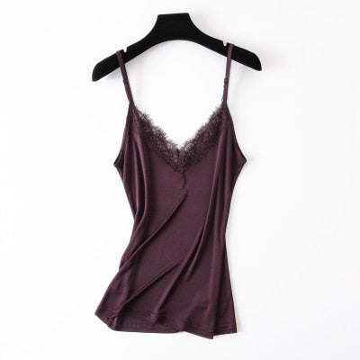 Premium Silk-Viscose Blend Lace Camisole
