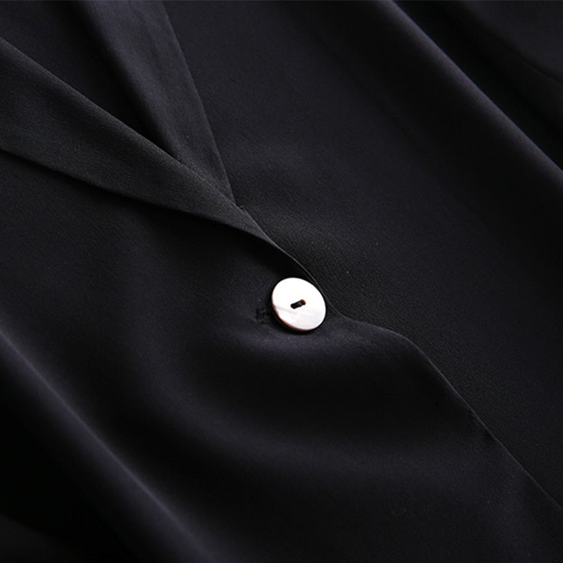 100% Mulberry Silk Solid Women Blazer