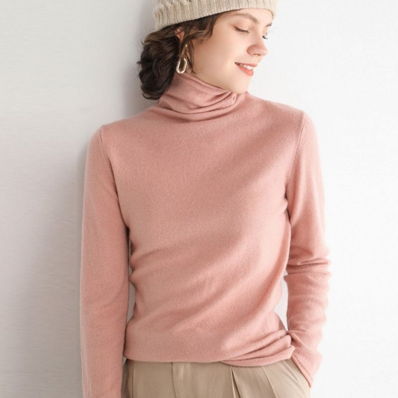 100 % Pure Wool High-Necked Sweater