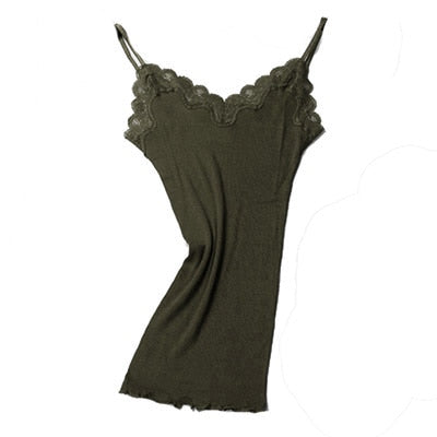 Pure Silk Cotton Blend Lace Camisole