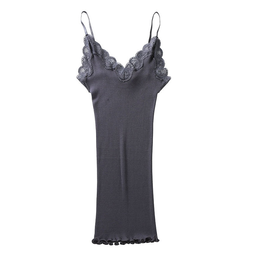 Pure Silk Cotton Blend Lace Camisole
