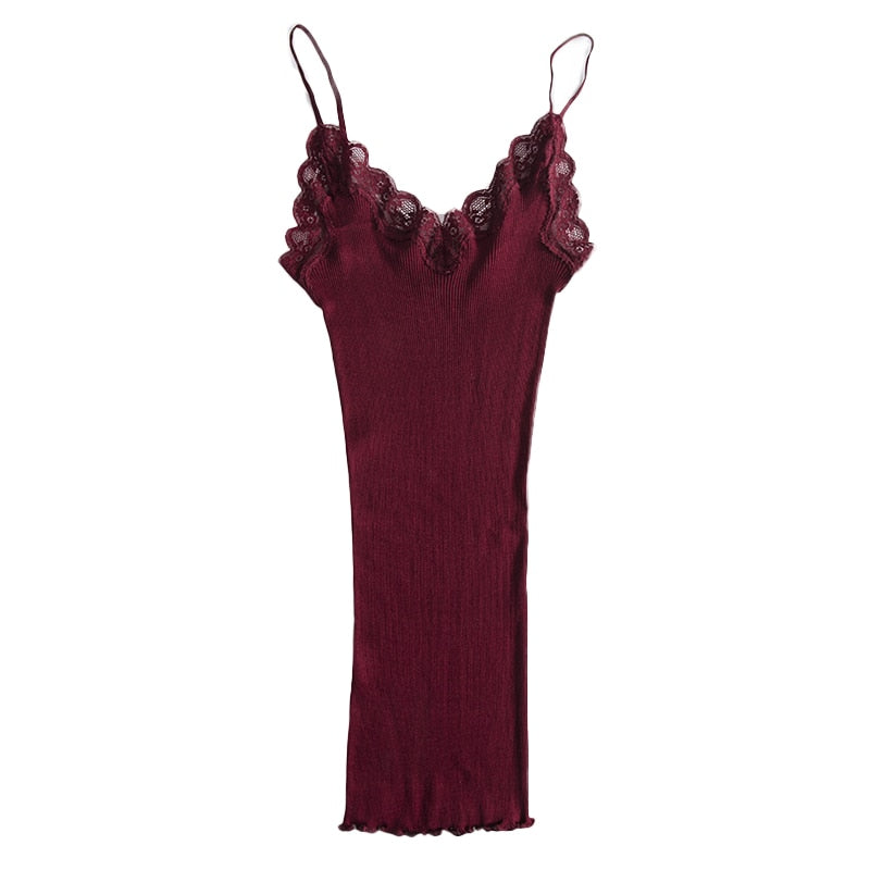 Pure Silk Cotton Blend Lace Camisole