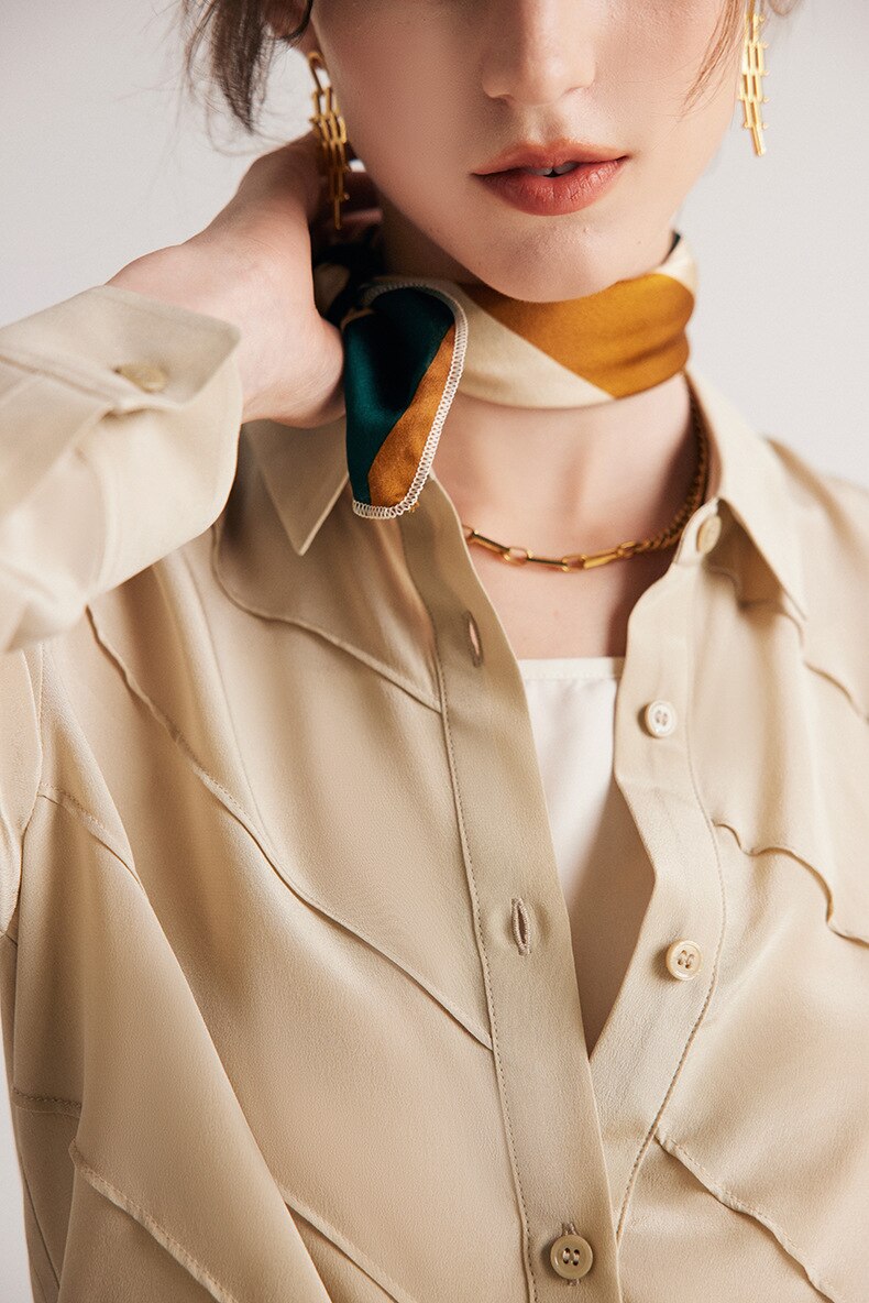 100% Pure Mulberry Chic Waved Shirt