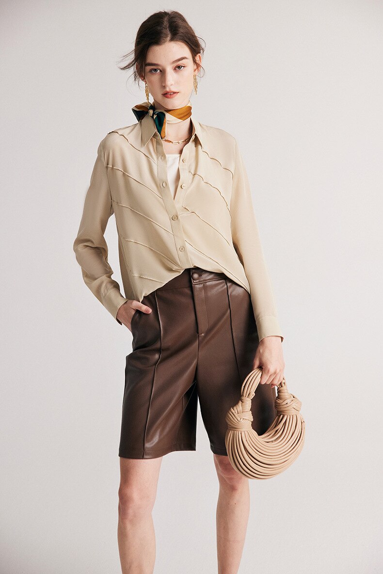 100% Pure Mulberry Chic Waved Shirt