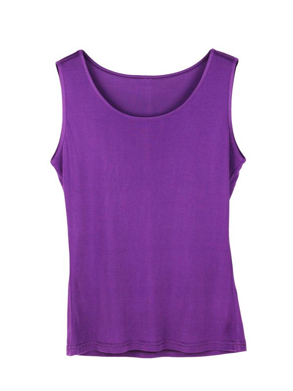 Natural Mulberry Silk Blend Sleeveless Tank Top
