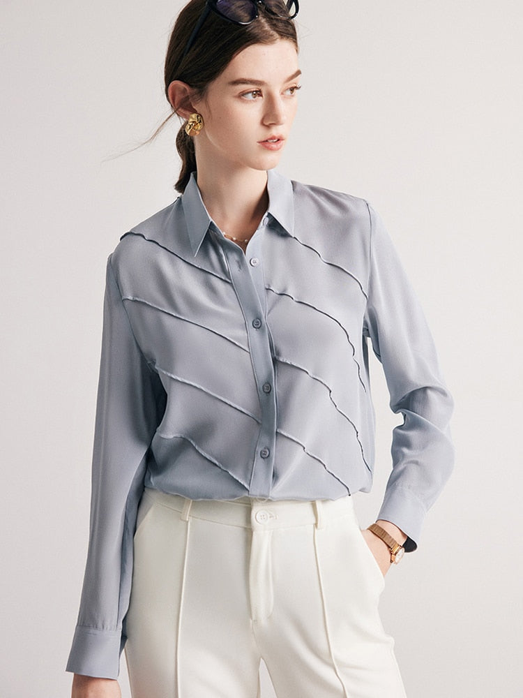 100% Pure Mulberry Chic Waved Shirt
