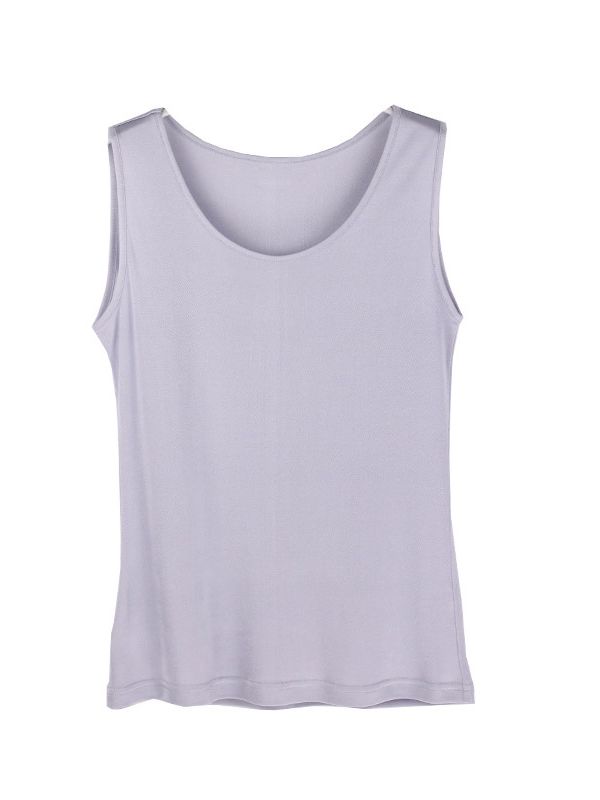 Natural Mulberry Silk Blend Sleeveless Tank Top
