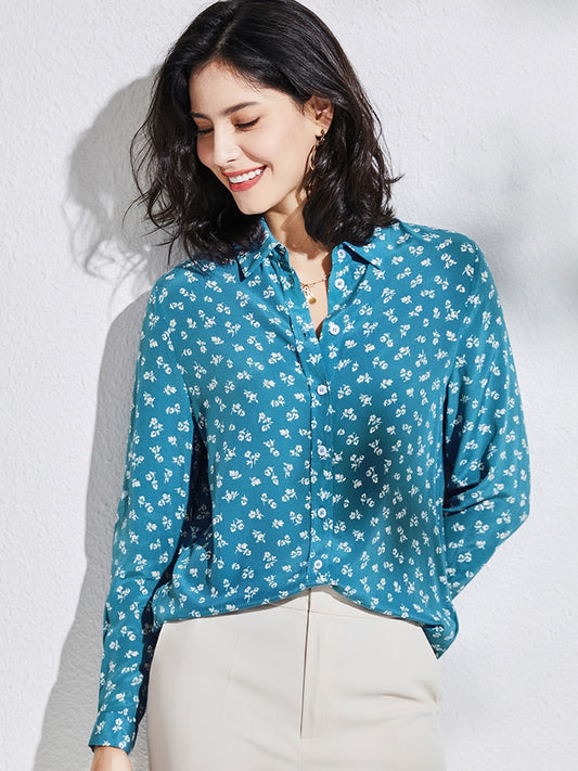 100% Mulberry Silk Premium Floral Women Shirt