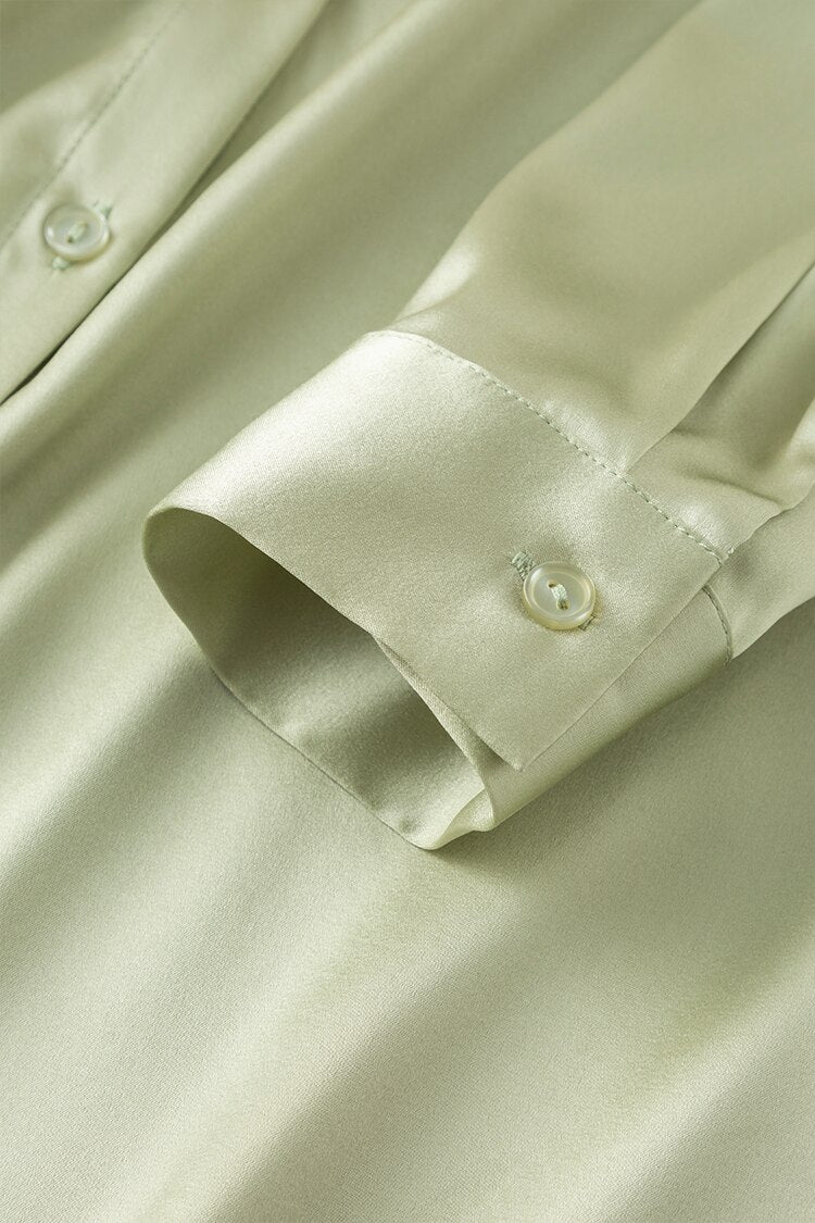 Pure Mulberry Silk Round Collar Women's Shirt