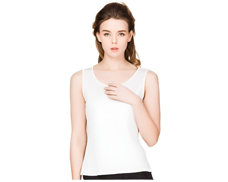 Natural Mulberry Silk Blend Sleeveless Tank Top