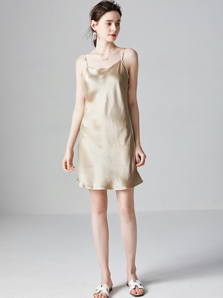 19mm Pure Mulberry Silk Chic Slip Dress