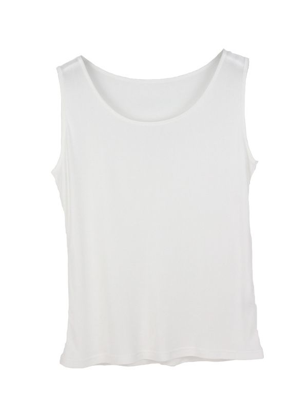 Natural Mulberry Silk Blend Sleeveless Tank Top