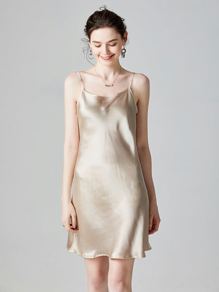 19mm Pure Mulberry Silk Chic Slip Dress