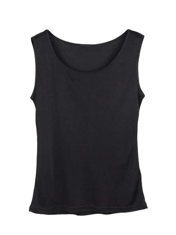 Natural Mulberry Silk Blend Sleeveless Tank Top