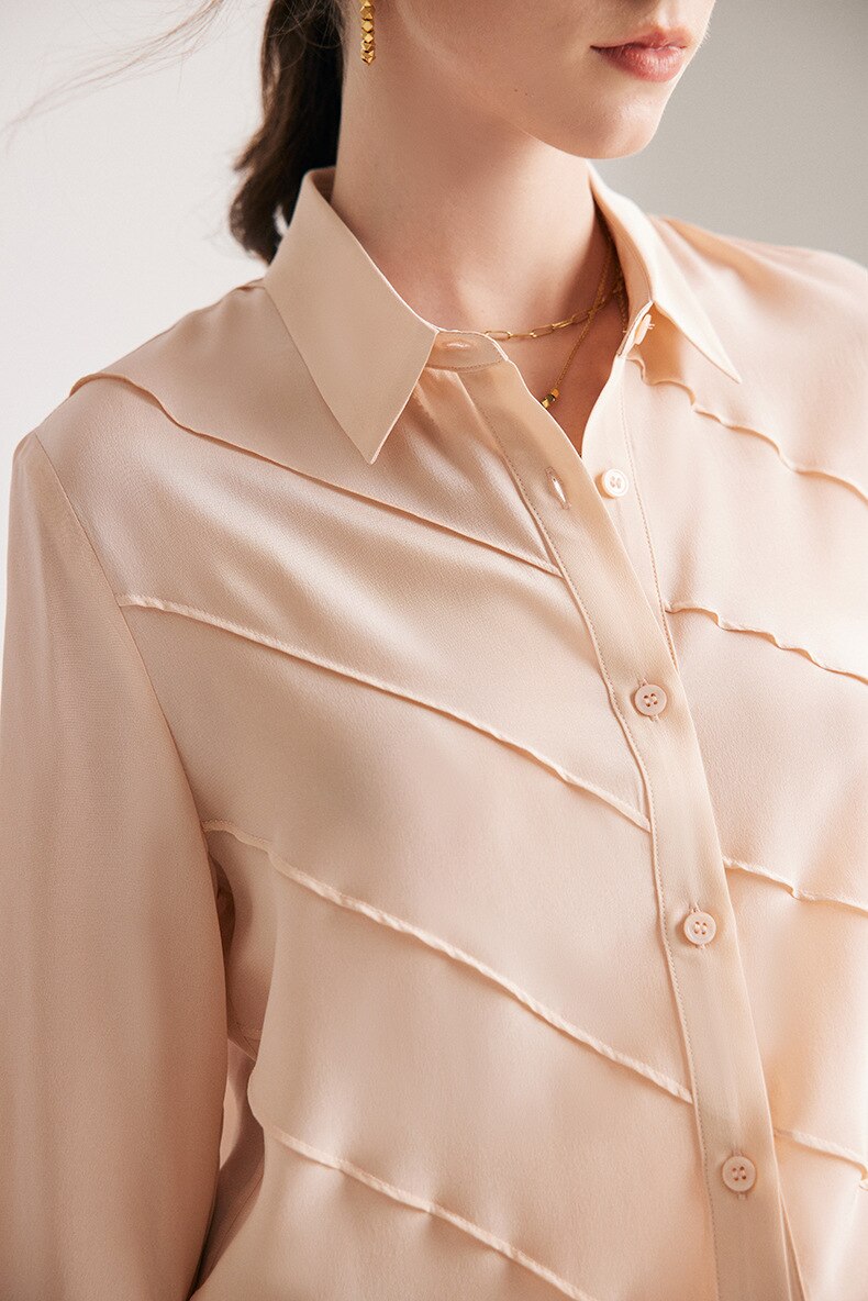100% Pure Mulberry Chic Waved Shirt