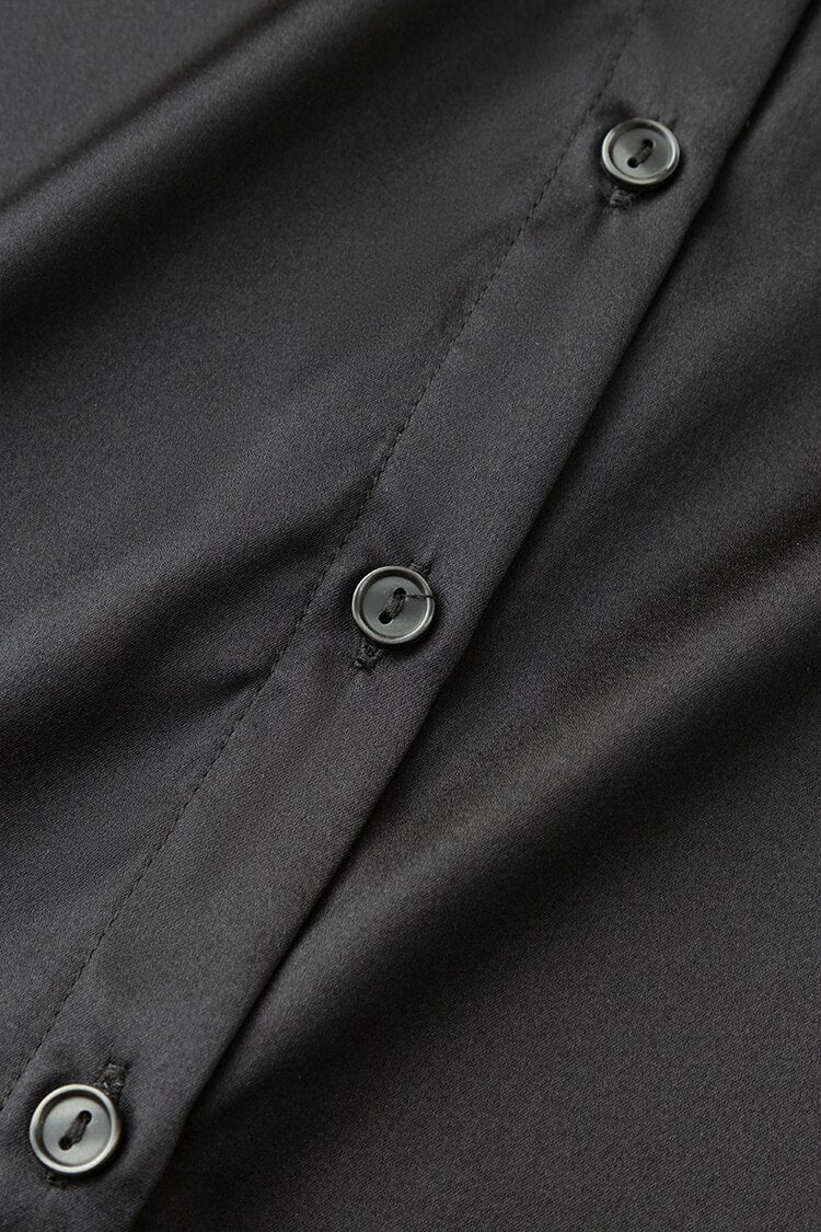 Pure Mulberry Silk Round Collar Women's Shirt