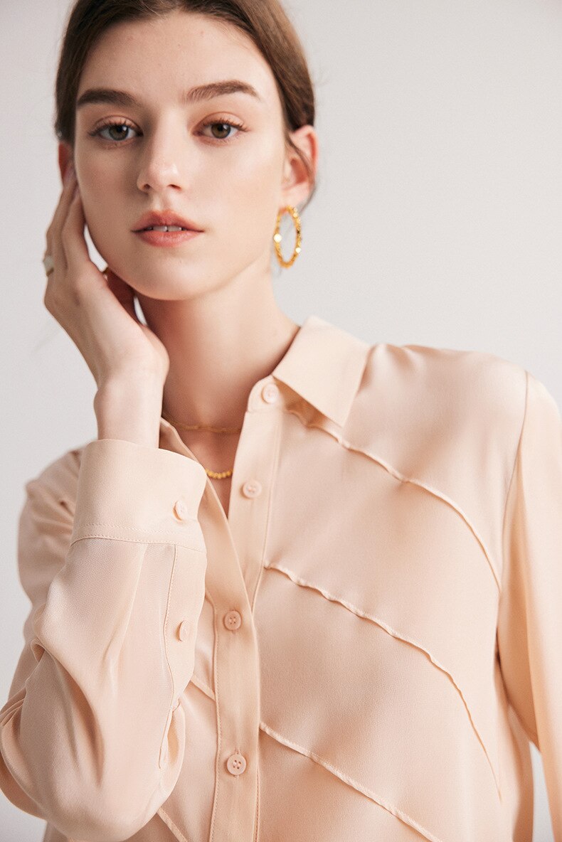100% Pure Mulberry Chic Waved Shirt